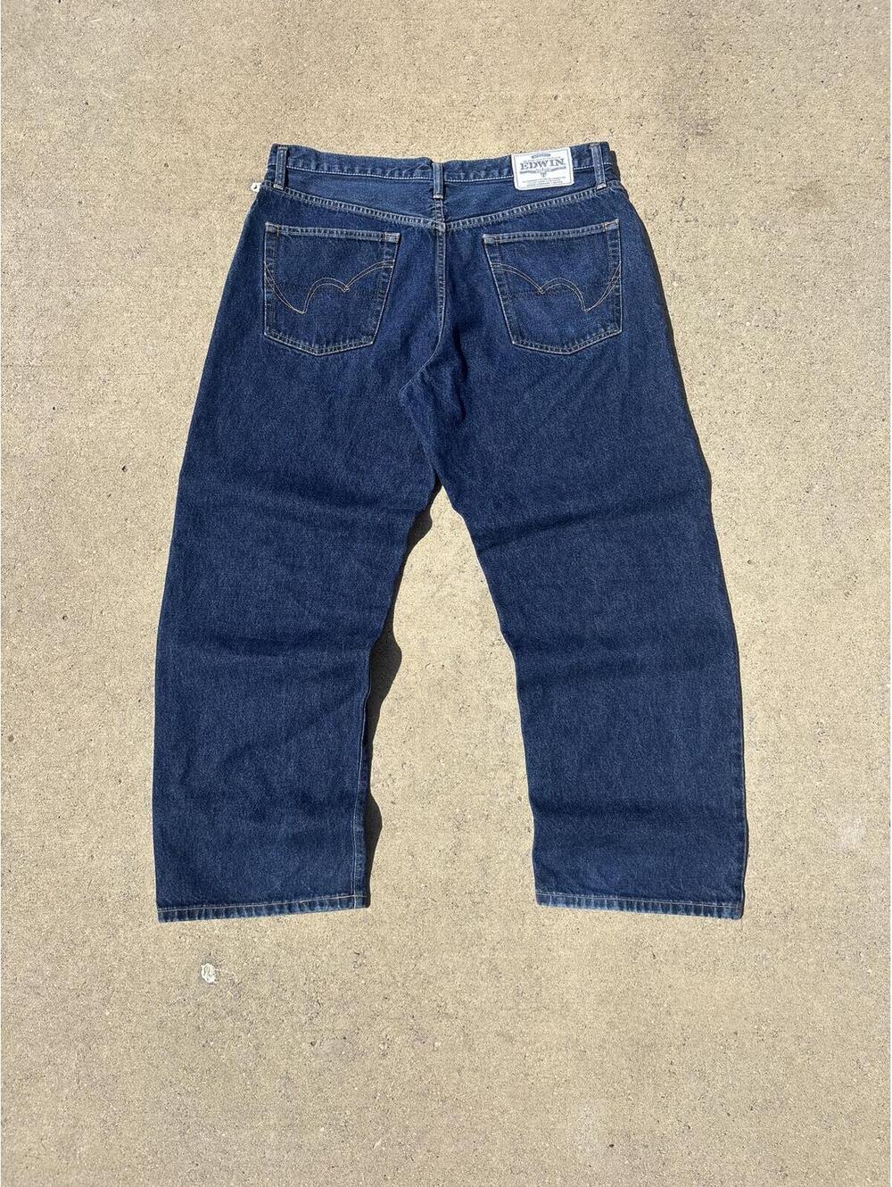 Vintage Edwin Dark Blue Denim 36x30 Jeans Japanese Selvage